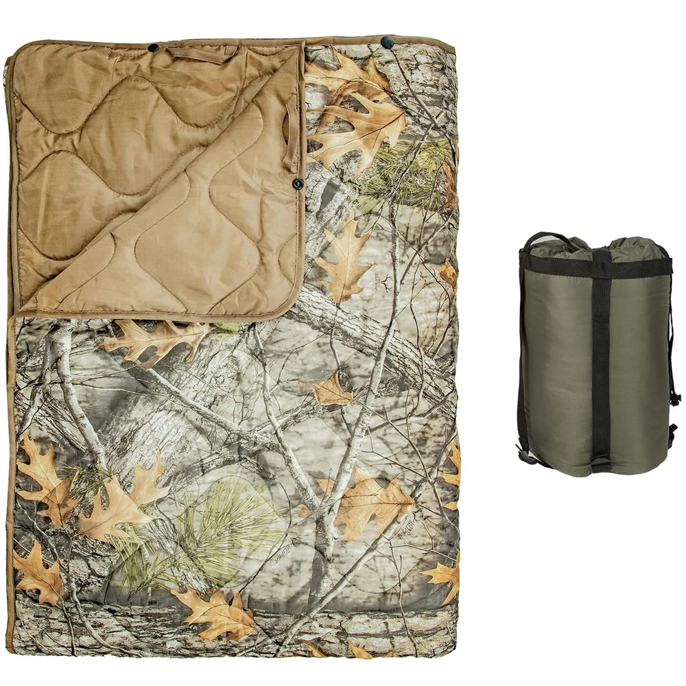 Kylebooker Camo Woobie Blanket Waterproof Poncho Liner for Outdoor Camping; Hiking; Hunting; Survival; Backpacking; Picnicking Doba Super Tree Camo